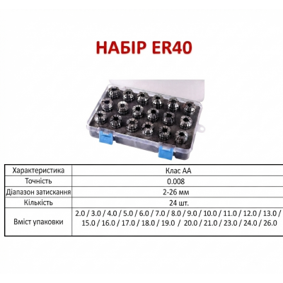 Цанги ER40 AA 0.008 Цанги ER40 AA 0.008
